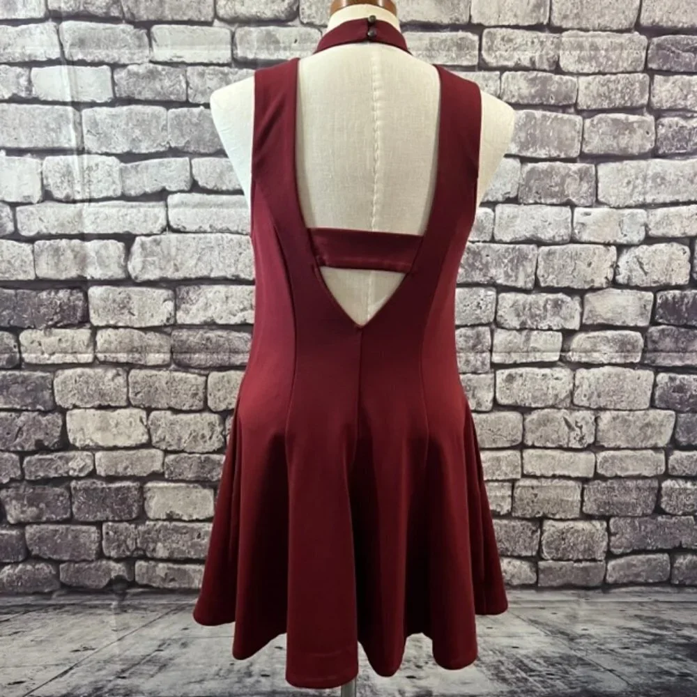 🎉🎉Host Pic🎉🎉 Free People Burgundy Sleeveless Fit & Flare Dress Size Medium